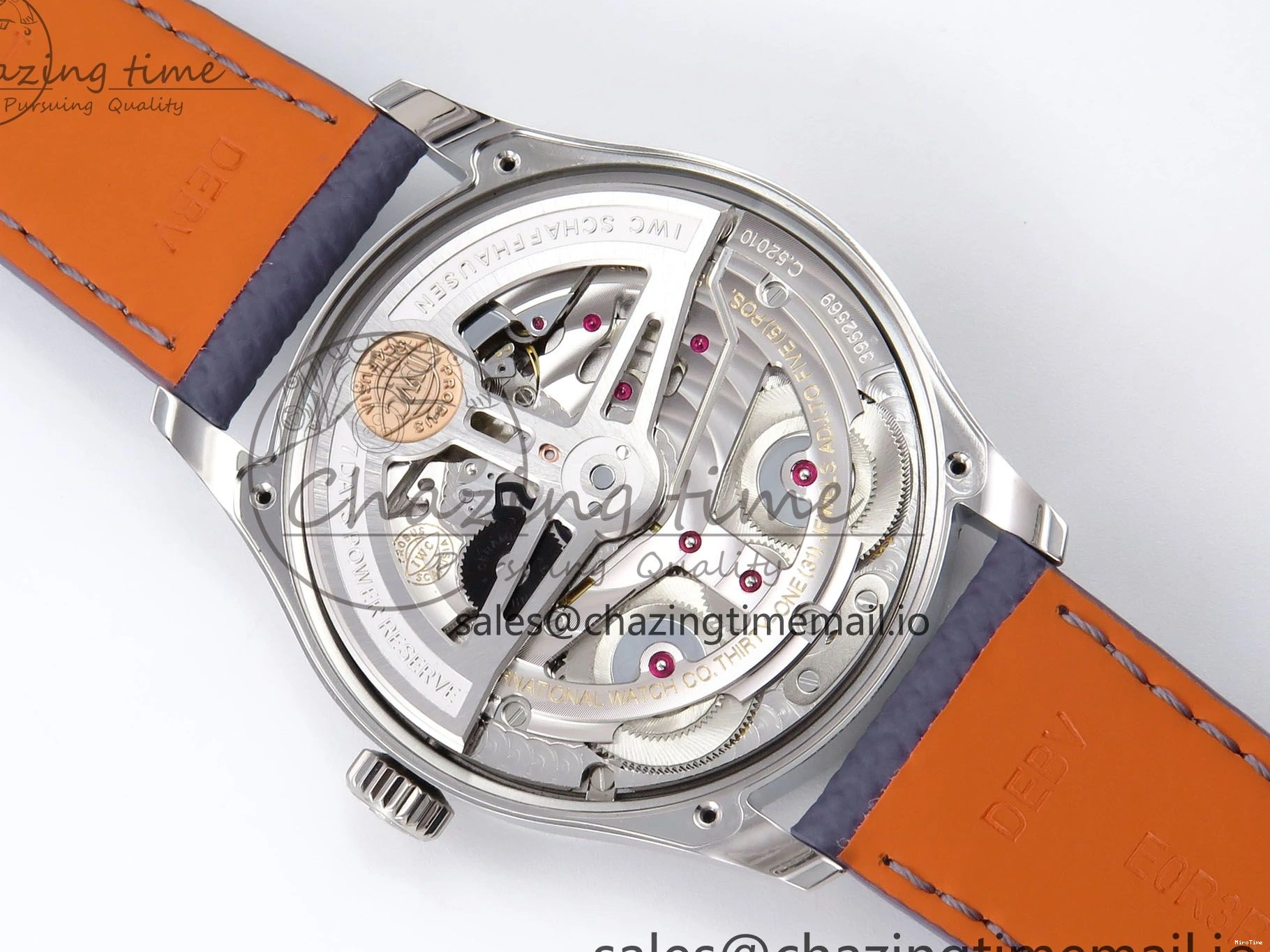 MIROTIME 0601 Lightweight Portugieser Automatic SS IW501708 APSF 1:1 Best Edition Light Blue Dial on Gray Leather Strap A 7012